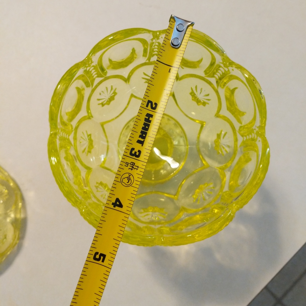 VTG LE SMITH URANIUM YELLOW CANDY DISH - Picture 7 of 9